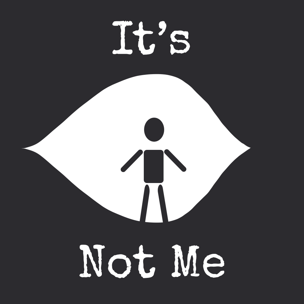 Stick Figure Reflected in Eye and It's Not Me text